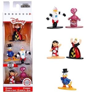 New Disney Nano Metalfig 5 Pack Queen Lilo Scrooge Duck Cheshire Cat